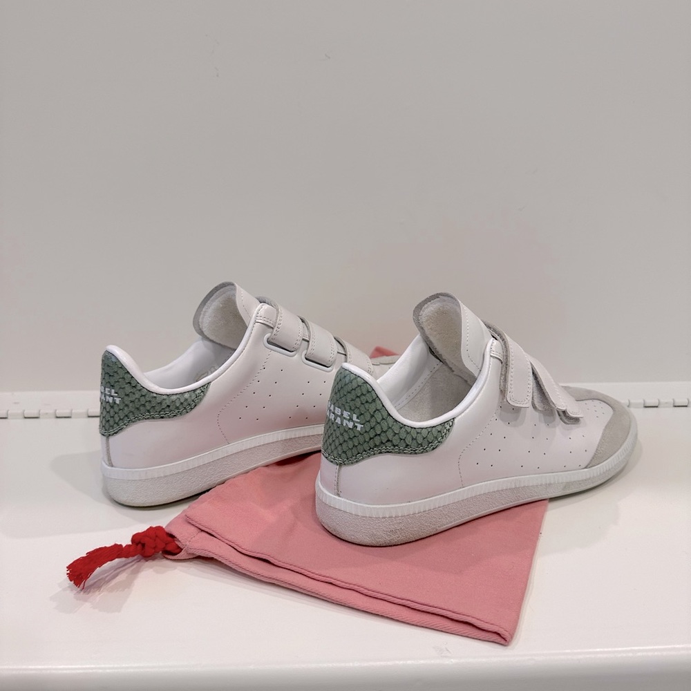 Isabel Marant White and Green Sneakers